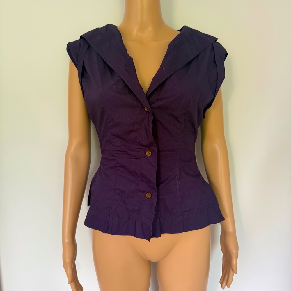 vivienne westwood purple corset blouse cinched waist anglomania